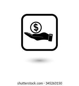 hand hold money - vector icon