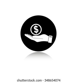 hand hold money - vector icon