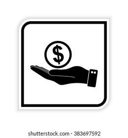 hand hold money -  vector icon