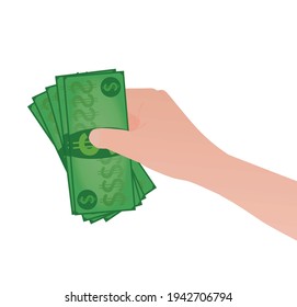 Hand hold money. vector illustration