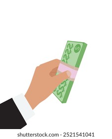 Hand hold money. vector illustration