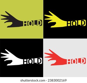 Hand Hold negative logotype, elements color variation abstract icon. Modern logotype, business template.