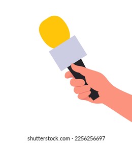 Handheld-Nachrichtenmikrofon, flache Vektorgrafik