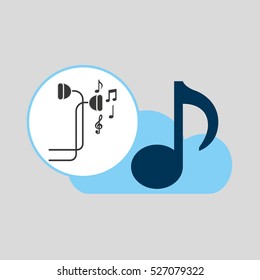 hand hold note music cloud and vector illustration eps 10
