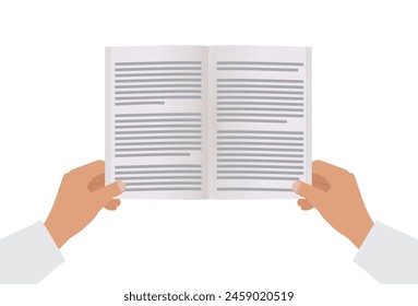 Hand halten Sie offene Buch Notizen. Vektorgrafik