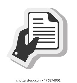 hand hold paper design isolated