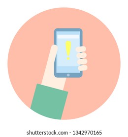 Hand hold phone. connection broken