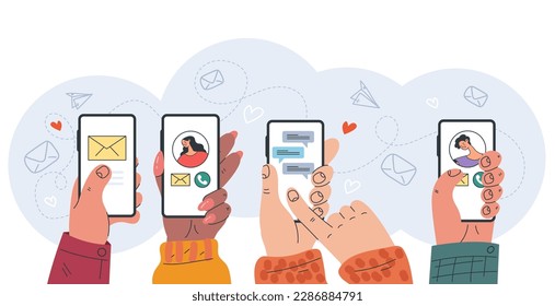 Hand hold phone smartphone touch screen app concept. Vector graphic design illustration
