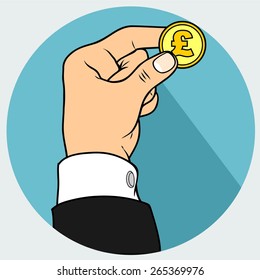 hand and hold pond coin