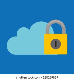 hand hold protected concept padlock cloud technology vector illustration eps 10