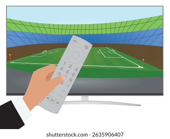 Hand hold remote controller. vector illustration	