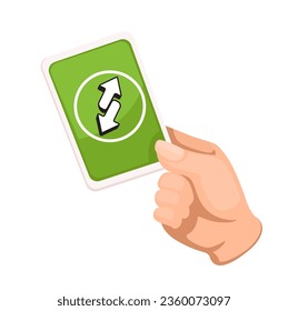 Hand Hold Reverse Card Symbol Cartoon illustration Vector