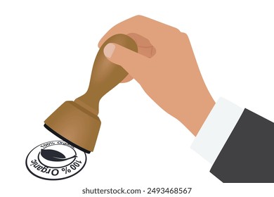 Sello de sello de mano. Vector