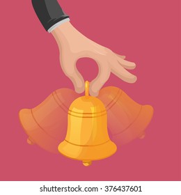 Hand Hold  Shake Bell Shine Vector