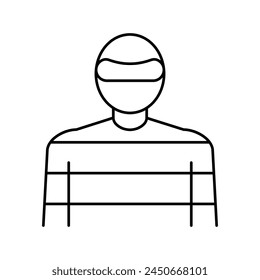 hand hold shield line icon vector. hand hold shield sign. isolated contour symbol black illustration