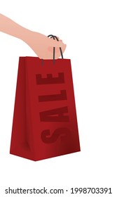 Mano con la mano saco de compras. vector