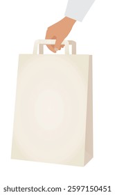 Hand hold shopping bag. vector