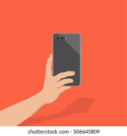 hand hold smart phone with 2 lens camera