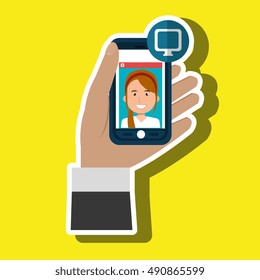 hand hold smartphone icon