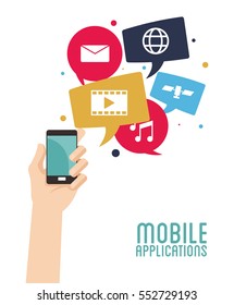 hand hold smartphone mobile applications