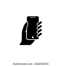 Hand hold the smartphone. Mobile phone touch screen in hand
