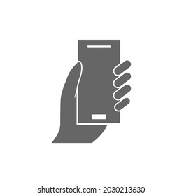 Hand hold the smartphone. Mobile phone touch screen in hand