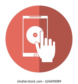 hand hold smartphone music application technology shadow
