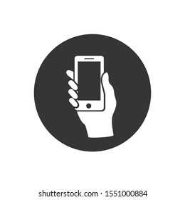 Hand hold the smartphone. Vector