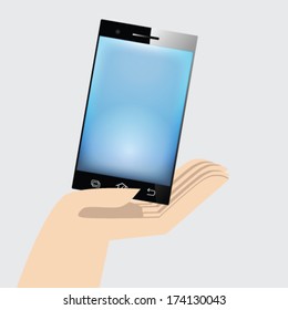 hand hold smartphone vector ,phone internet and communication 