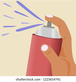 Hand hold a spray bottle to Get rid of insects,insecticides.