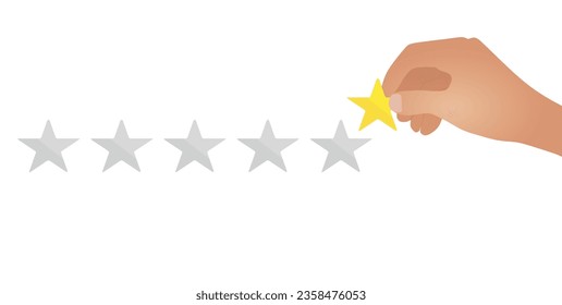 Hand hold star. rating. vector