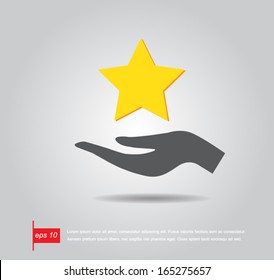 hand hold star vector icon