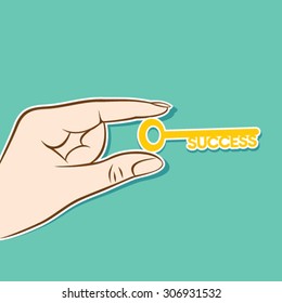 hand hold the success key design vector