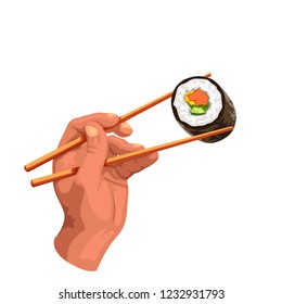 hand hold sushi