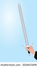 Hand halte Schwert. Vektorgrafik
