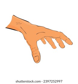 hand hold take receive something, hand draw sketch doodle 
