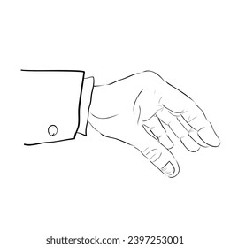 hand hold take receive something, hand draw sketch doodle 
