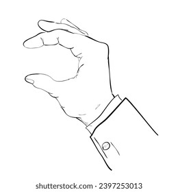 hand hold take receive something, hand draw sketch doodle 
