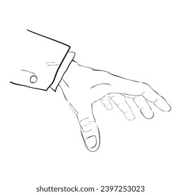 hand hold take receive something, hand draw sketch doodle 
