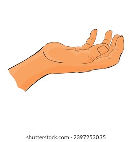 Hand halten Sie etwas empfangen, Hand zeichnen Skizze Doodle 
