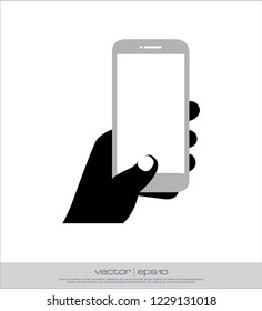 hand hold telephone vector