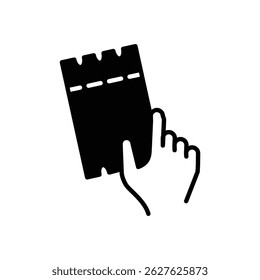 hand hold ticket solid icon vector design good for web or mobile app