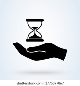 Hand hold time. Time management icon. Time control, planning or management concept. vector illustrator