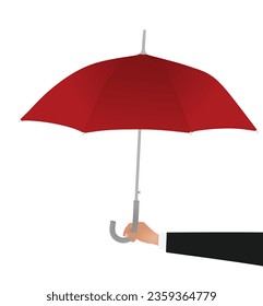 Hand hold umbrella. vector illustration