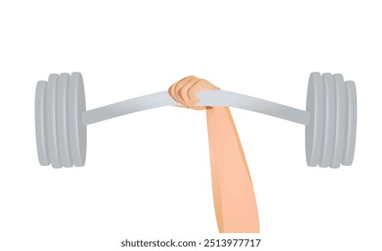 Barra de peso de mão. ilustração de vetor