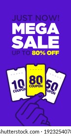 Hand holding 3 different coupons each