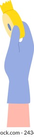 Hand Holding Adhesive Tape Vector Illustration