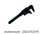 Hand holding adjustable pipe wrench. Fist with spanner tool. Home improvement, repair service symbol or sign Plumbing services icon, wrench icon, Plumbing wrench logo vector.