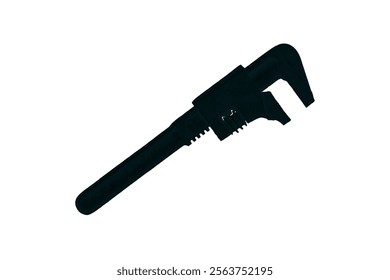 Hand holding adjustable pipe wrench. Fist with spanner tool. Home improvement, repair service symbol or sign Plumbing services icon, wrench icon, Plumbing wrench logo vector.