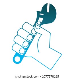 hand holding adjustable wrench tool repair